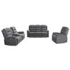 Image de Canapés 3 places 2 places et un fauteuil relax électrique en tissu gris NEVERS