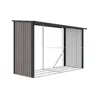 Image de Abri bûches métal en acier galvanisé effet bois 578 m3 - 7 stères - L302 x P119 x H190cm - VARWOOD