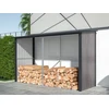 Image de Abri bûches métal en acier galvanisé effet bois 5,78 m3 - 7 stères - L302 x P119 x H190cm - VARWOOD