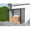 Image de Abri bûches métal en acier galvanisé effet bois 1,98 m3 - 2,5 stères - L182 x P89 x H156cm - BIRWOOD
