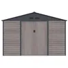 Image de Abri de jardin métal en acier galvanisé effet bois gris 1312 m² - ADELMO