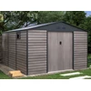 Image de Abri de jardin métal en acier galvanisé effet bois gris 13,12 m² - ADELMO