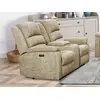 Image de Canapé 2 Places Relax Électrique En Tissu Taupe Avec Tablette Nevers