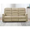 Image de Canapé 3 places relax électrique en tissu taupe avec tablette NEVERS