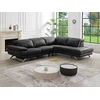 Image de Canapé d'angle droit relax électrique en cuir de vachette noir PUNO II