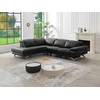 Image de Canapé d'angle gauche relax électrique en cuir de vachette noir PUNO II