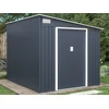 Image de Abri de jardin métal adossé en acier galvanisé anthracite 5,49 m² - DAUSTIN
