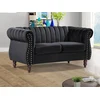Image de Canapé chesterfield 2 places en velours noir TRUMBO