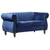 Image de Canapé chesterfield 2 places en velours bleu roi TRUMBO