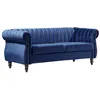 Image de Canapé chesterfield 3 places en velours bleu roi TRUMBO