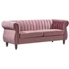 Image de Canapé chesterfield 3 places en velours vieux rose TRUMBO