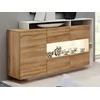 Image de Buffet 3 portes et 3 niches avec LEDs - Coloris : Naturel et blanc - IDESIA