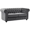 Image de Canapé 2 places en velours anthracite CHESTERFIELD