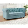 Image de Canapé 2 places en velours bleu pastel CHESTERFIELD