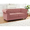 Image de Canapé 2 places en velours rose pastel CHESTERFIELD