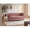 Image de Canapé 2 places en velours rose pastel CHESTERFIELD