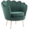 Image de Fauteuil coquillage en velours vert sapin DANDELION