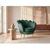 Image de Fauteuil coquillage en velours vert sapin DANDELION