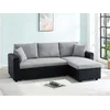 Image de Canapé D'angle Convertible Et Réversible En Tissu Gris Clair Et Noir Gazur Ii