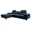 Image de Canapé dangle gauche convertible en velours bleu nuit SAMARA