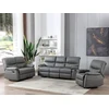 Image de Canapés 3 places 2 places et un fauteuil relax en simili gris CANBY