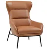 Image de Fauteuil en cuir de buffle camel DINNIA