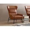 Image de Fauteuil en cuir de buffle camel DINNIA