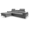 Image de Canapé dangle gauche convertible en velours gris clair SAMARA