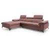 Image de Canapé dangle gauche convertible en velours rose SAMARA