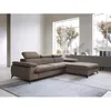 Image de Canapé dangle droit convertible en velours taupe SAMARA