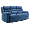 Image de Canapé 3 places relax électrique en tissu bleu BUROLO