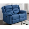 Image de Canapé 2 places relax électrique en tissu bleu BUROLO