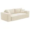 Image de Canapé 3 places convertible express en velours côtelé beige - Couchage 140 cm - Matelas 13 cm avec mémoire de forme - AMELIA