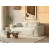 Image de Canapé 3 places convertible express en velours côtelé beige - Couchage 140 cm - Matelas 13 cm avec mémoire de forme - AMELIA