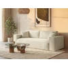 Image de Canapé 4 places convertible express en velours côtelé beige - Couchage 160 cm - Matelas 13 cm avec mémoire de forme - AMELIA
