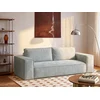Image de Canapé 3 places convertible express en velours côtelé gris - Couchage 140 cm - Matelas 13 cm avec mémoire de forme - AMELIA