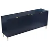 Image de Buffet avec 4 portes en MDF et acier - Bleu et doré - YESINIA