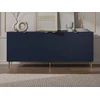 Image de Buffet avec 4 portes en MDF et acier - Bleu et doré - YESINIA