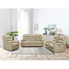 Image de Canapé 3 places et fauteuil relax électrique en tissu taupe NEVERS