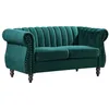 Image de Canapé chesterfield 2 places en velours vert émeraude TRUMBO