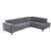Image de Canapé dangle droit relax avec assise coulissante électrique en tissu anthracite MONISO