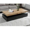 Image de Table basse avec 2 tiroirs en MDF - Noir et naturel clair - FELIX