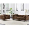 Image de Canapé 3 places et fauteuil chesterfield en microfibre aspect cuir vieilli EDWINA