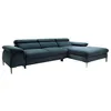Image de Canapé dangle droit convertible en velours bleu nuit SEPINA