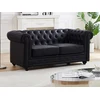Image de Canapé 2 places en simili noir CHESTERFIELD