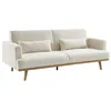 Image de Canapé 3 places convertible clic-clac en tissu bouclette blanc ESME