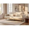 Image de Canapé 3 places convertible clic-clac en tissu bouclette blanc ESME