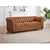 Image de Canapé 3 places en cuir de vachette camel CHESTERFIELD
