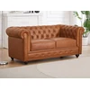 Image de Canapé 2 places en cuir de vachette camel CHESTERFIELD