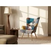Image de Fauteuil en tissu patchwork VATELY
